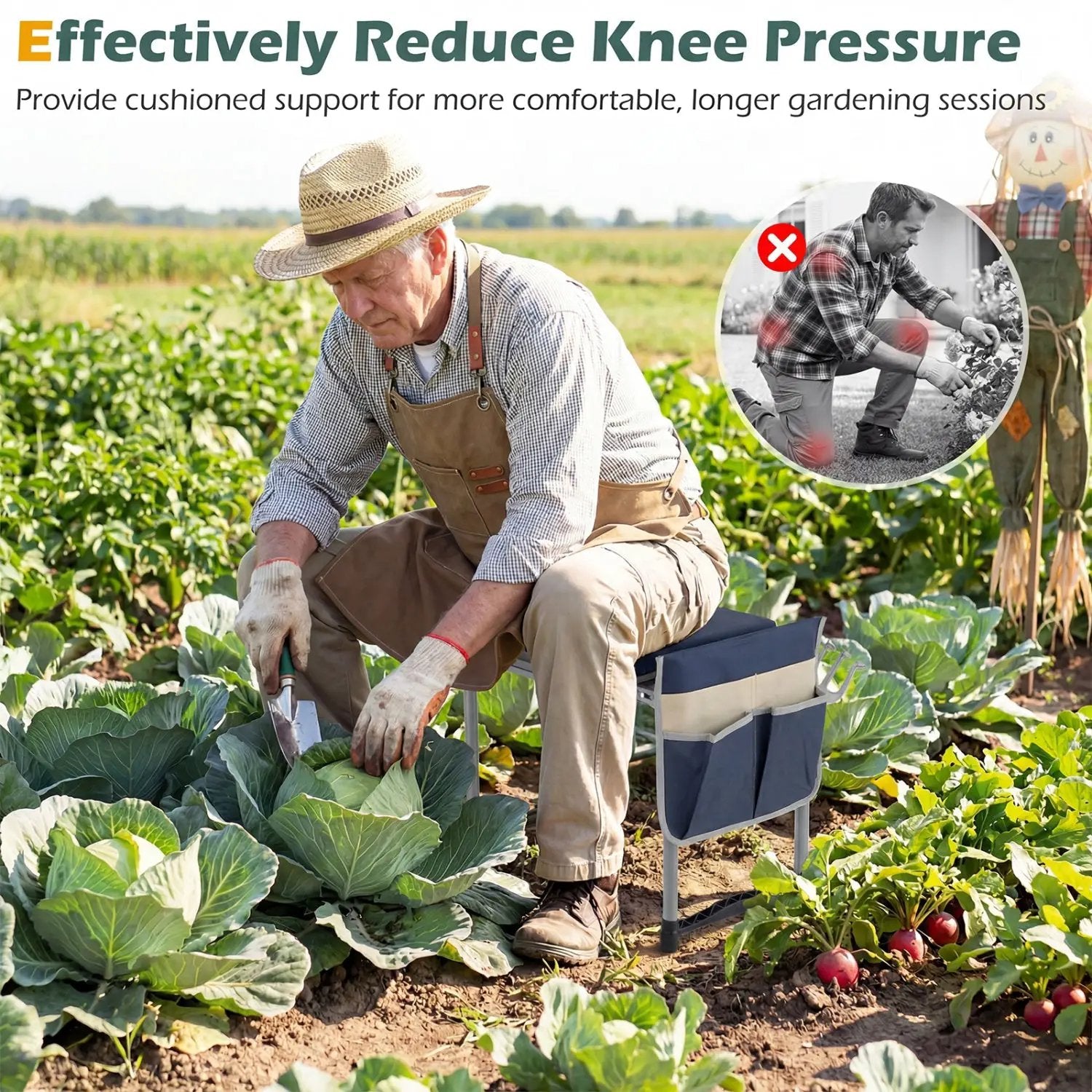 Foldable Garden Kneeler and Seat for Seniors Gardeners by DirectDeals