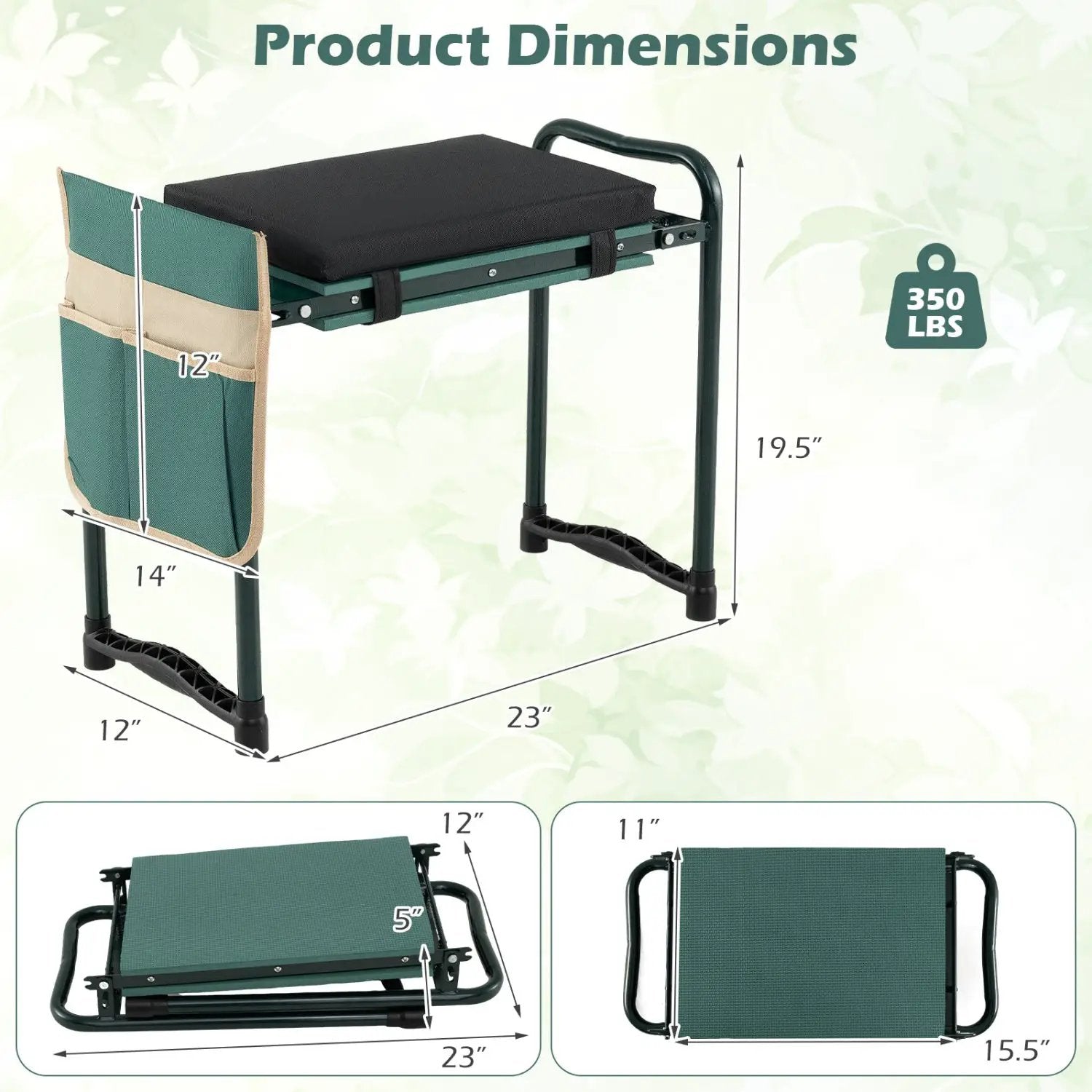 Foldable Garden Kneeler and Seat for Seniors Gardeners by DirectDeals