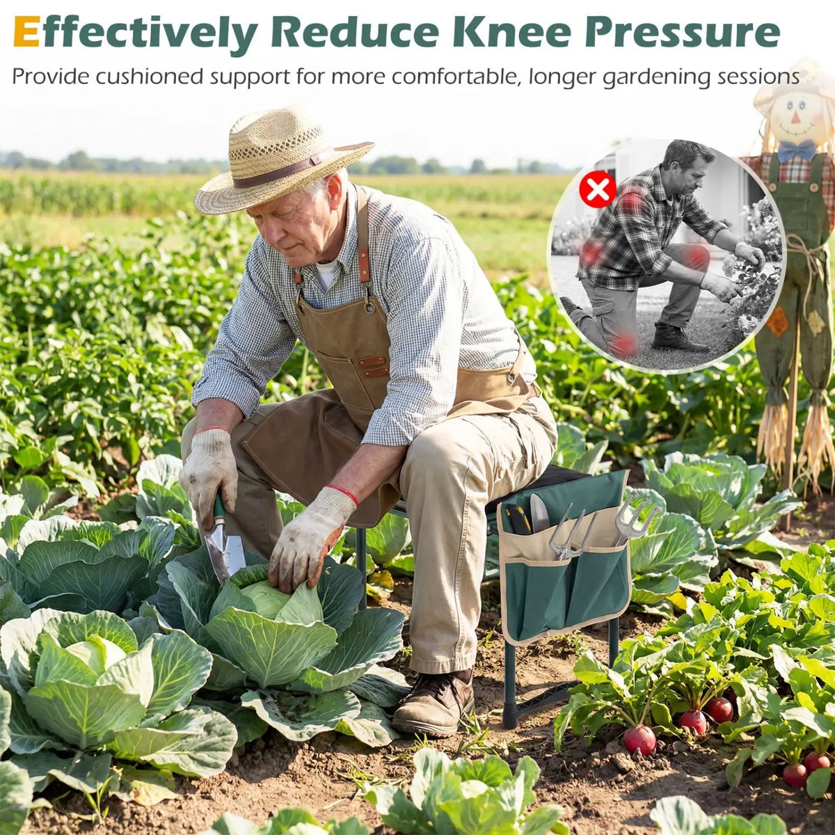 Foldable Garden Kneeler and Seat for Seniors Gardeners, photo 5 of 16
