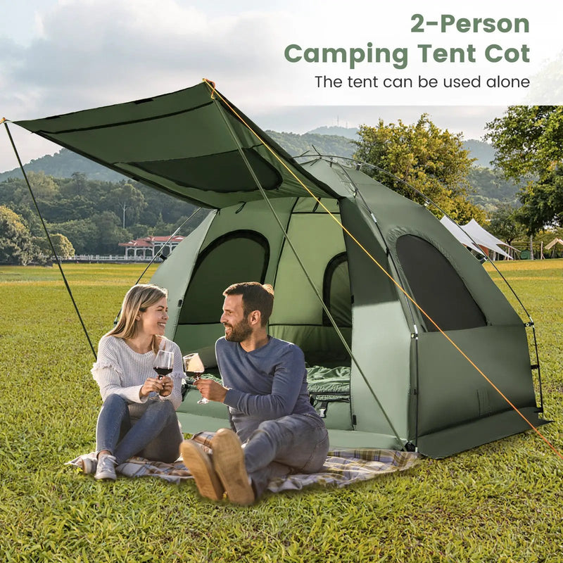 5-in-1 2-Person Foldable Outdoor Camping Tent Cot with Air Mattress and Sleeping Bag by DirectDeals