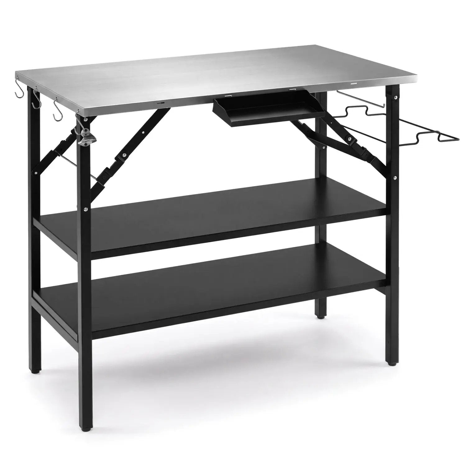 Foldable Outdoor Cook Station with Removable Shelves by DirectDeals