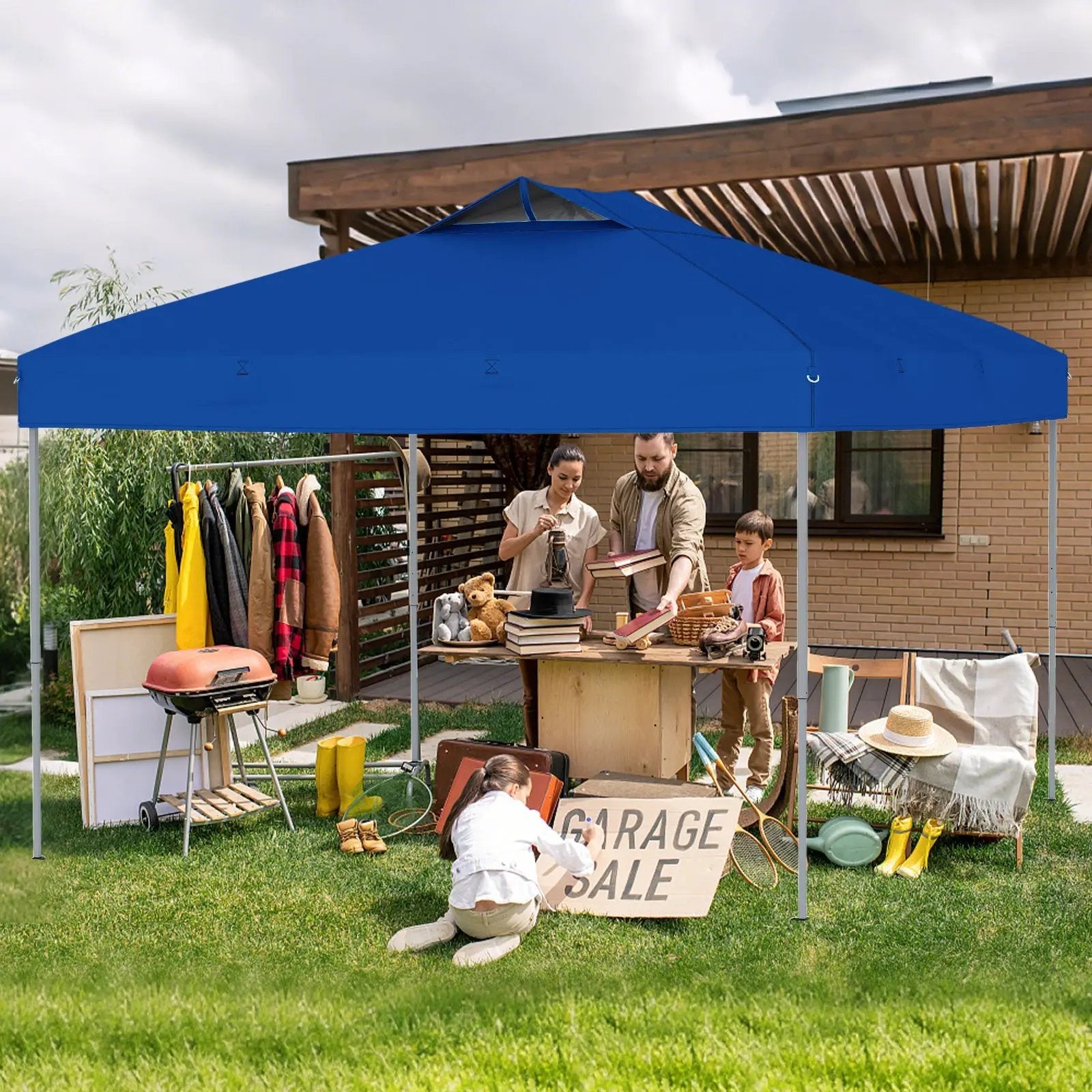 10 X 10 FT Foldable Outdoor Patio Shelter Canopy Tent with 1-Push Center Lock by DirectDeals