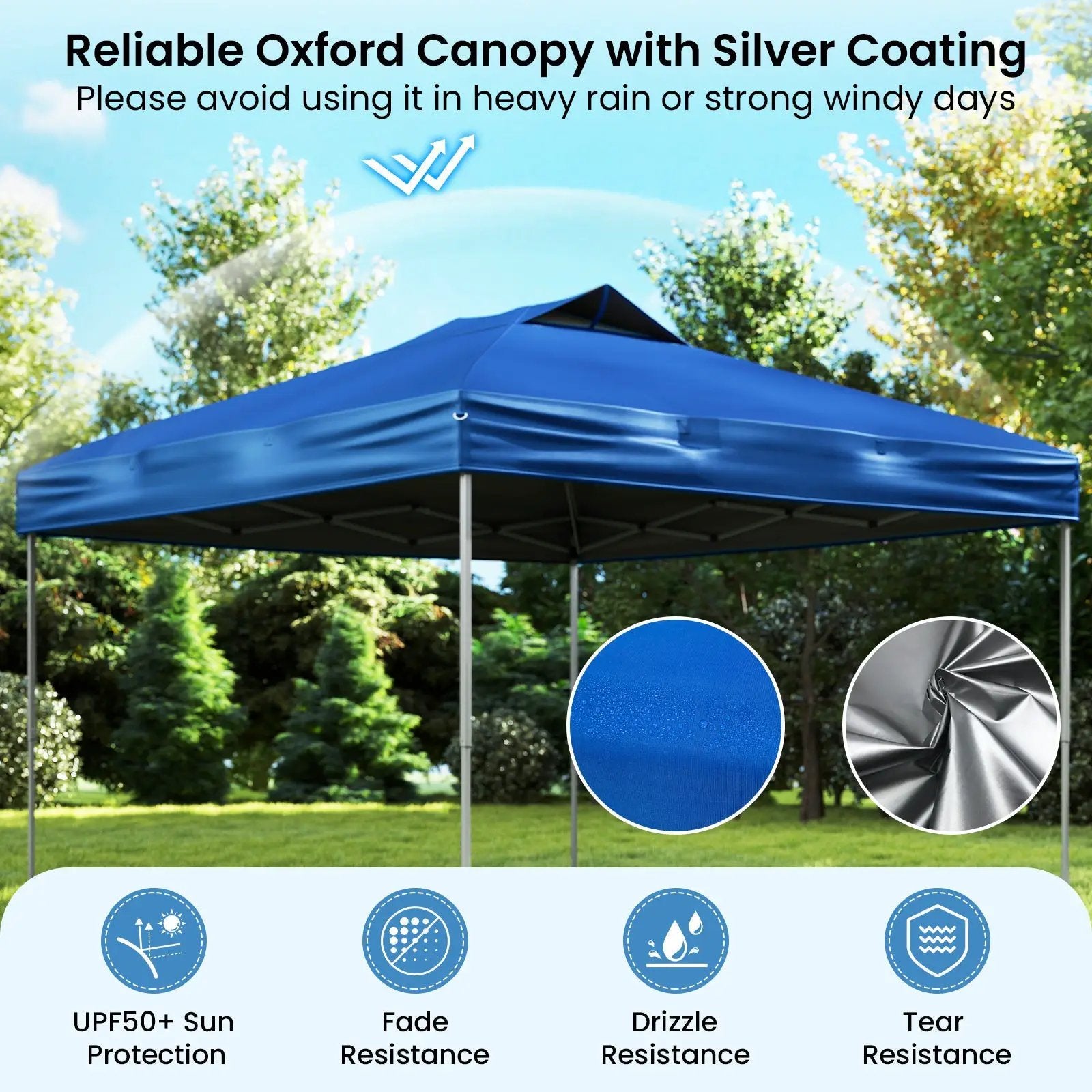 10 X 10 FT Foldable Outdoor Patio Shelter Canopy Tent with 1-Push Center Lock by DirectDeals
