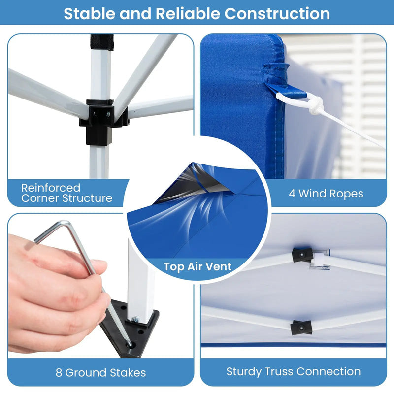 10 X 10 FT Foldable Outdoor Patio Shelter Canopy Tent with 1-Push Center Lock by DirectDeals