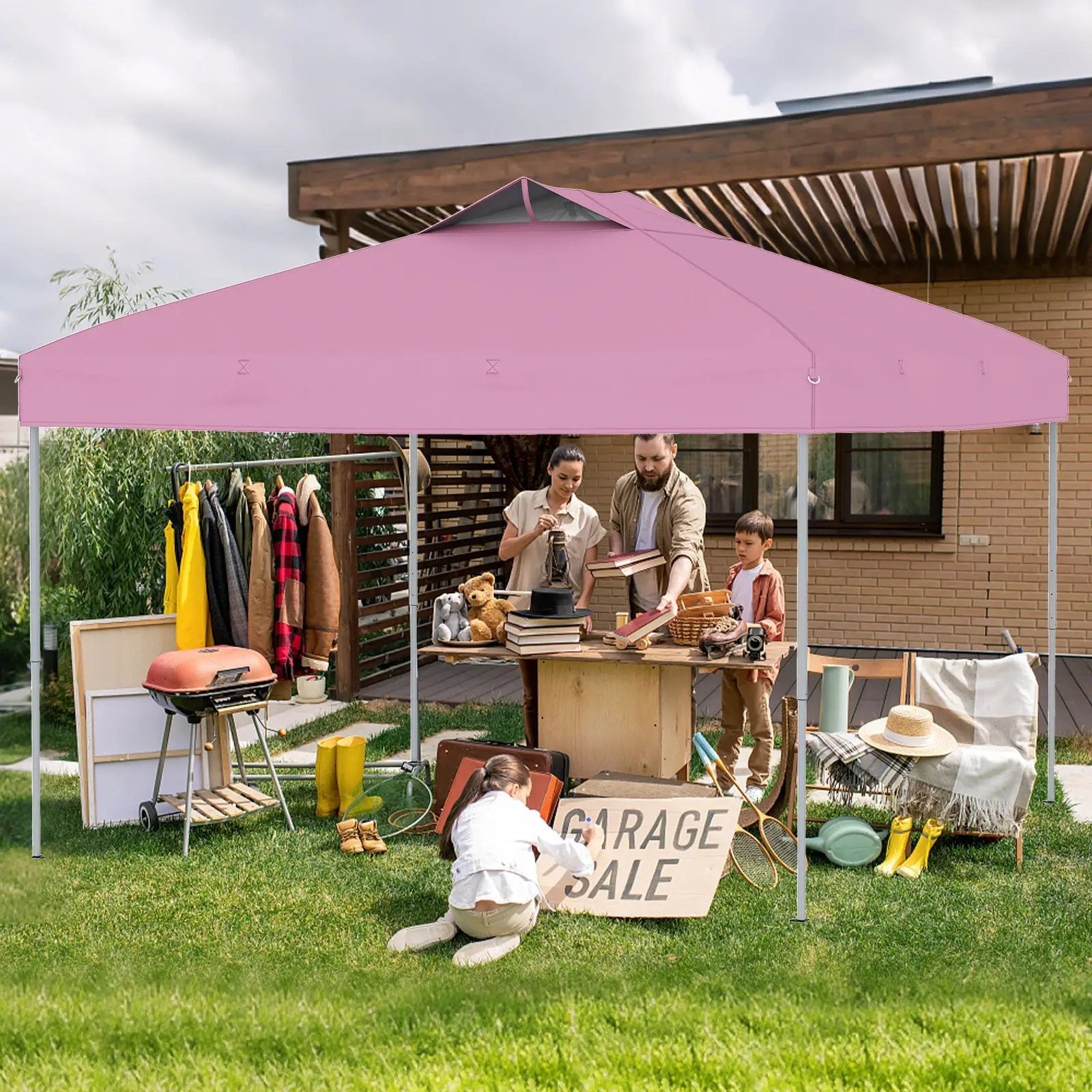 10 X 10 FT Foldable Outdoor Patio Shelter Canopy Tent with 1-Push Center Lock by DirectDeals