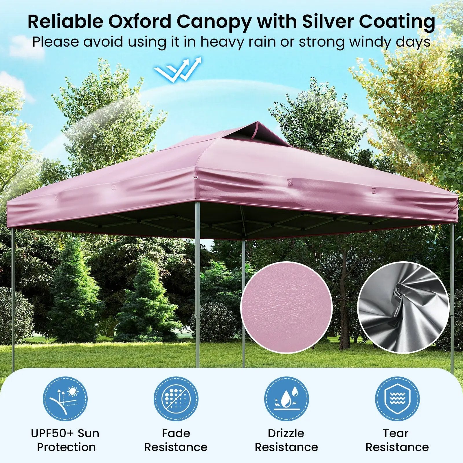 10 X 10 FT Foldable Outdoor Patio Shelter Canopy Tent with 1-Push Center Lock by DirectDeals
