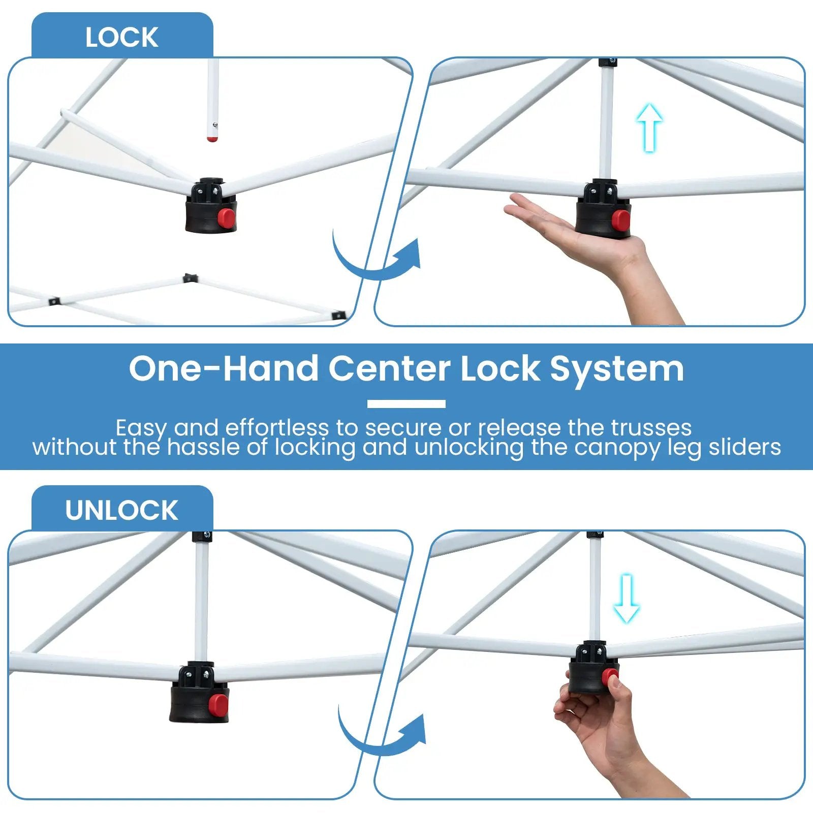 10 X 10 FT Foldable Outdoor Patio Shelter Canopy Tent with 1-Push Center Lock by DirectDeals