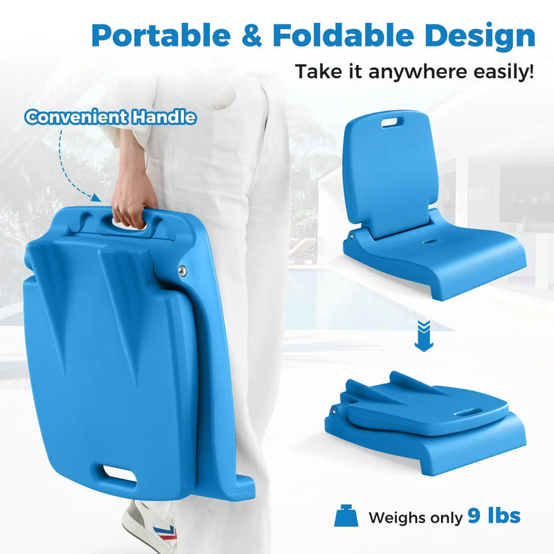 Foldable Outdoor Pool Chair with Handle and Back Support by DirectDeals