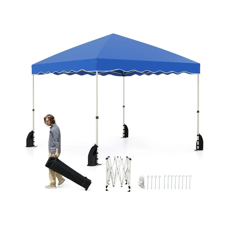 Foldable 10 X 10 Feet Pop up Canopy Tent with Wheeled Bag by DirectDeals