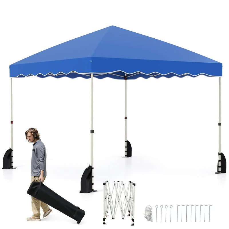 Foldable 10 X 10 Feet Pop up Canopy Tent with Wheeled Bag by DirectDeals