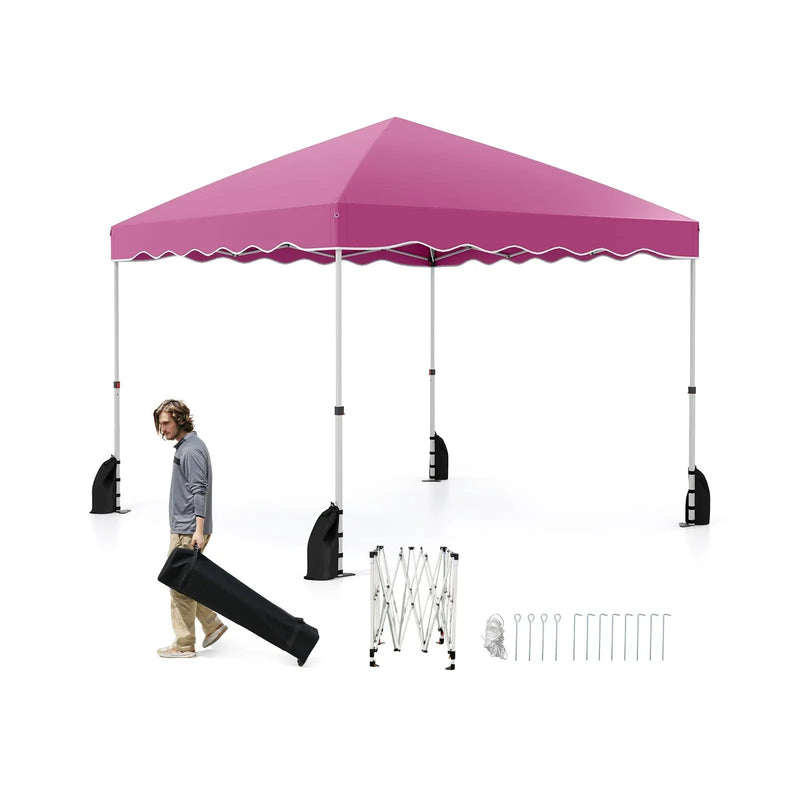 Foldable 10 X 10 Feet Pop up Canopy Tent with Wheeled Bag by DirectDeals