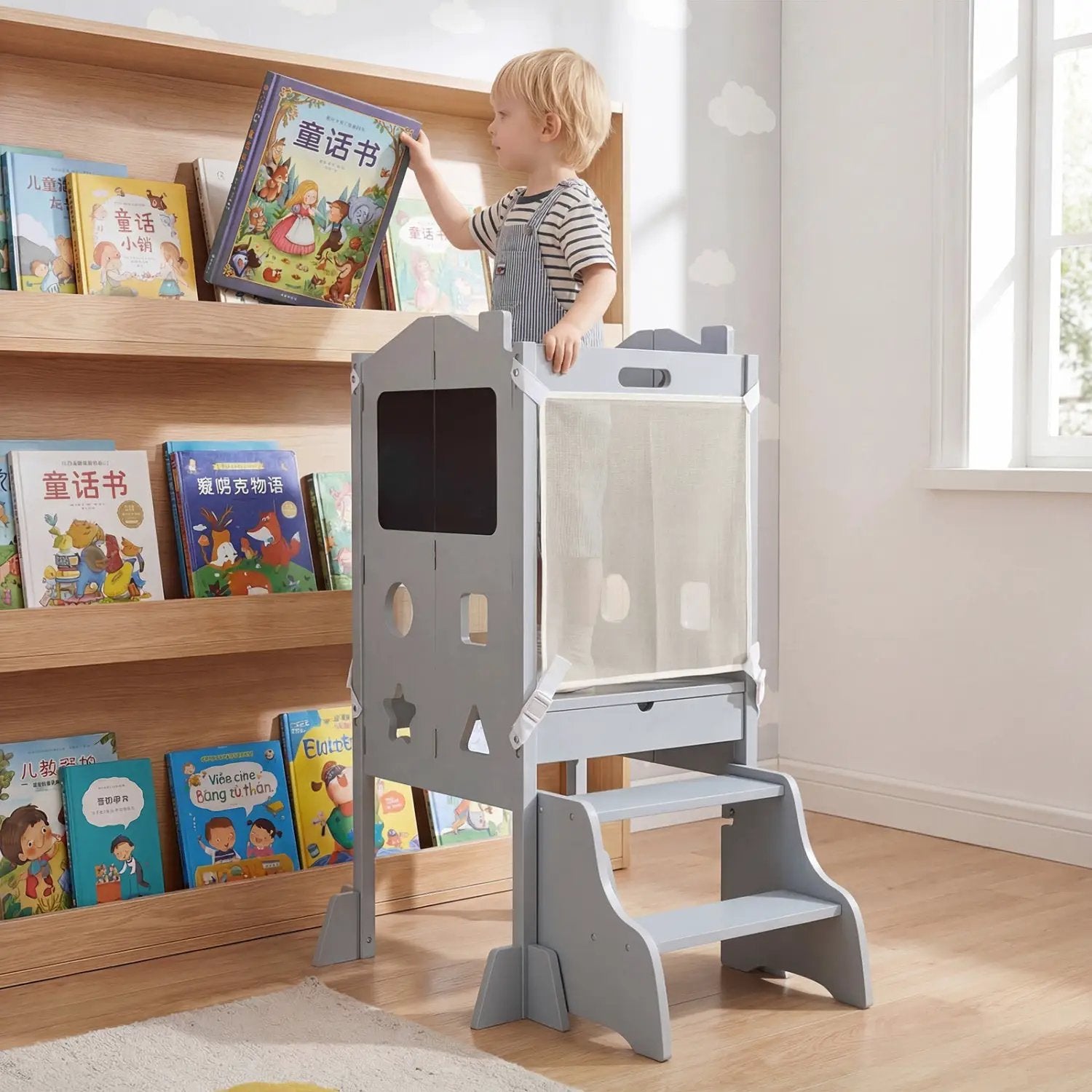 Foldable Toddler Step Stool with Chalkboards 2-Step Stool by DirectDeals