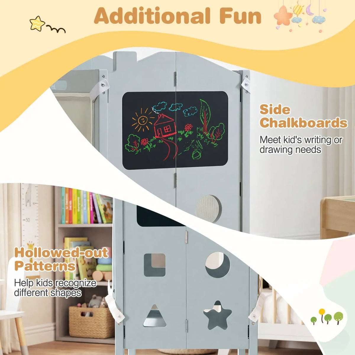 Foldable Toddler Step Stool with Chalkboards 2-Step Stool, photo 8 of 16