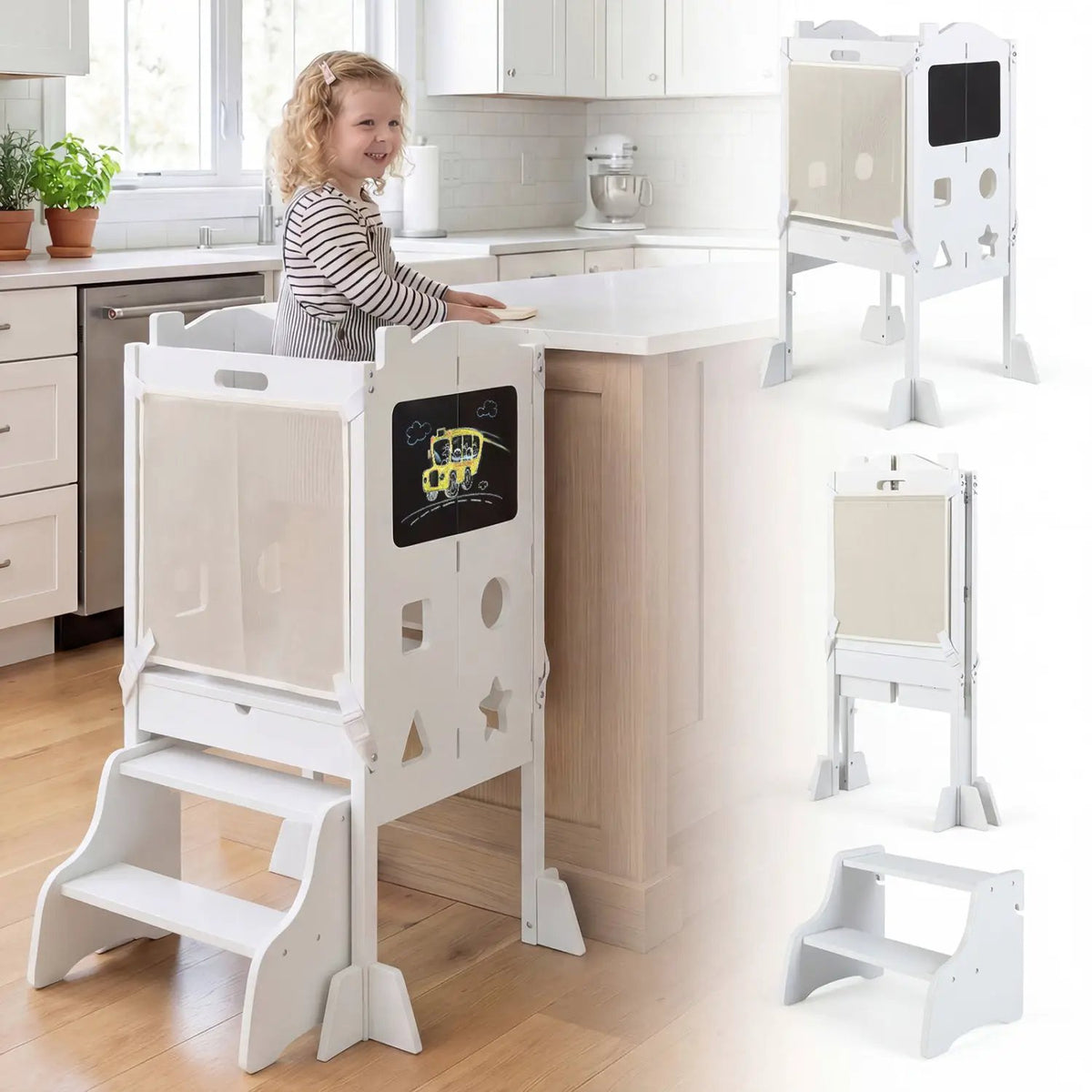 Foldable Toddler Step Stool with Chalkboards 2-Step Stool, photo 2 of 16