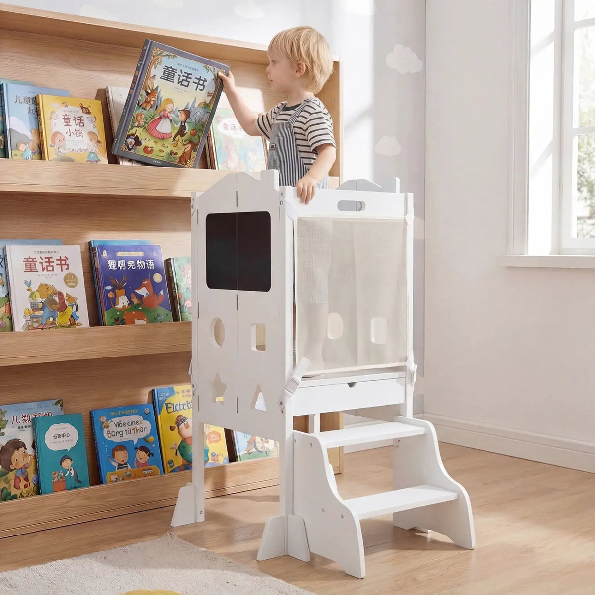 Foldable Toddler Step Stool with Chalkboards 2-Step Stool, photo 10 of 16