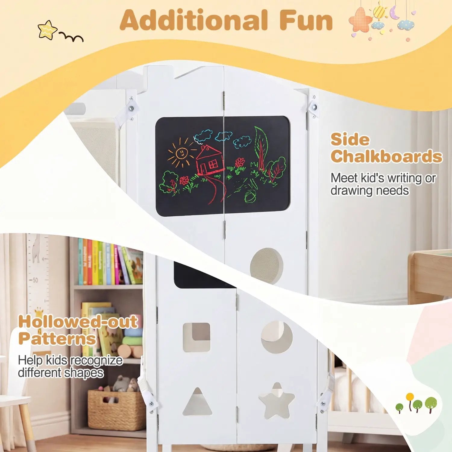 Foldable Toddler Step Stool with Chalkboards 2-Step Stool by DirectDeals