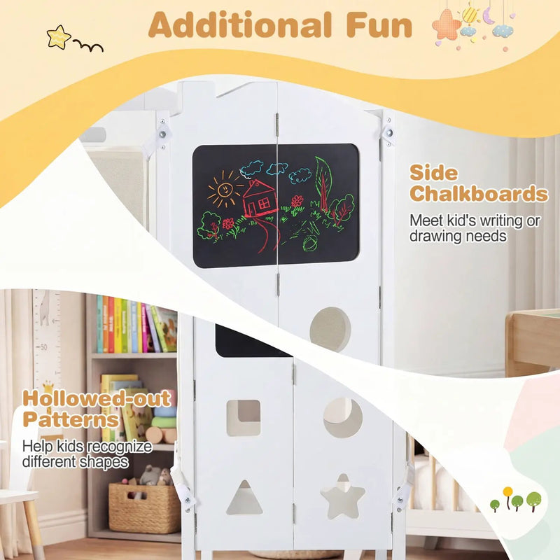 Foldable Toddler Step Stool with Chalkboards 2-Step Stool by DirectDeals
