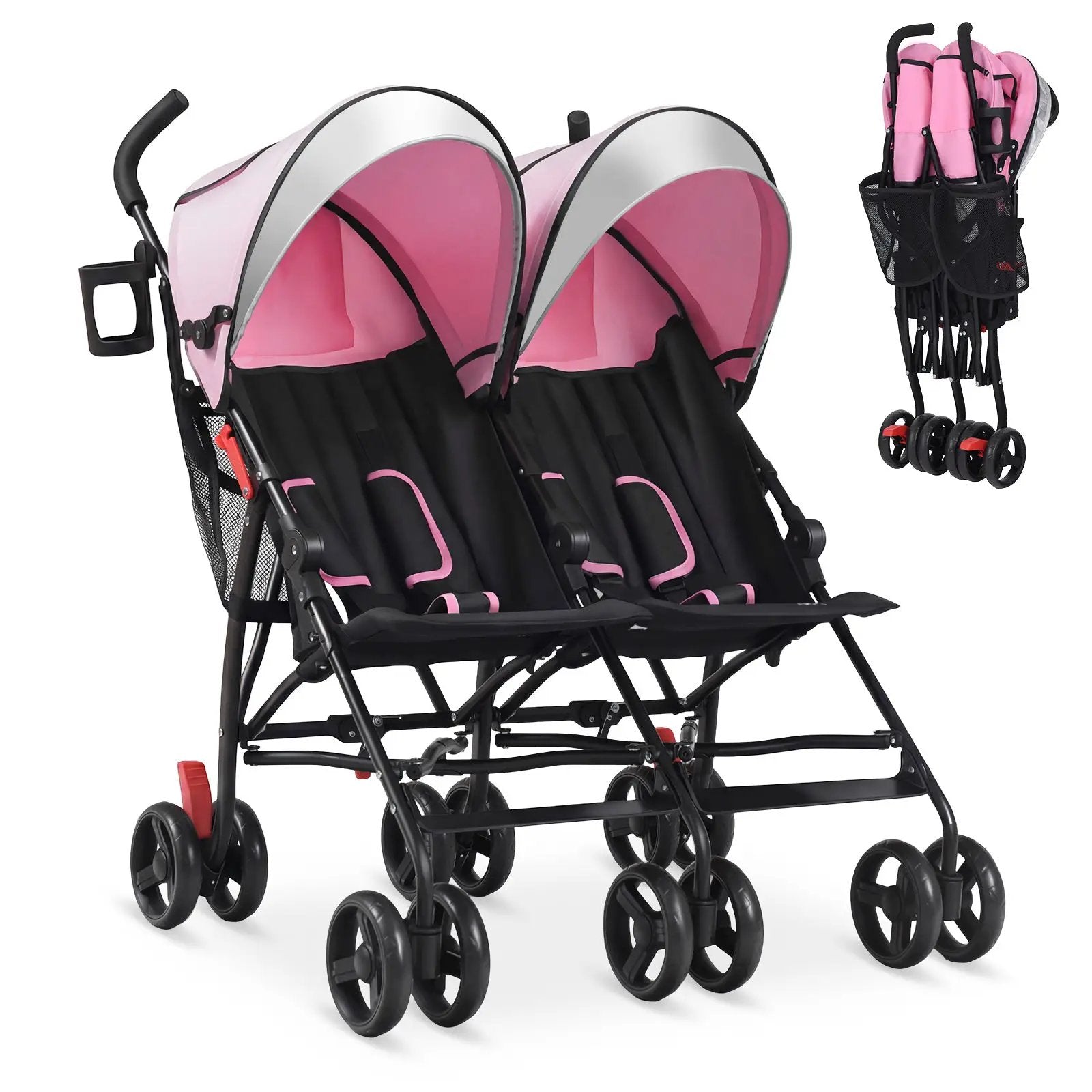 Foldable Twin Baby Double Stroller Ultralight Umbrella Kids Stroller by DirectDeals