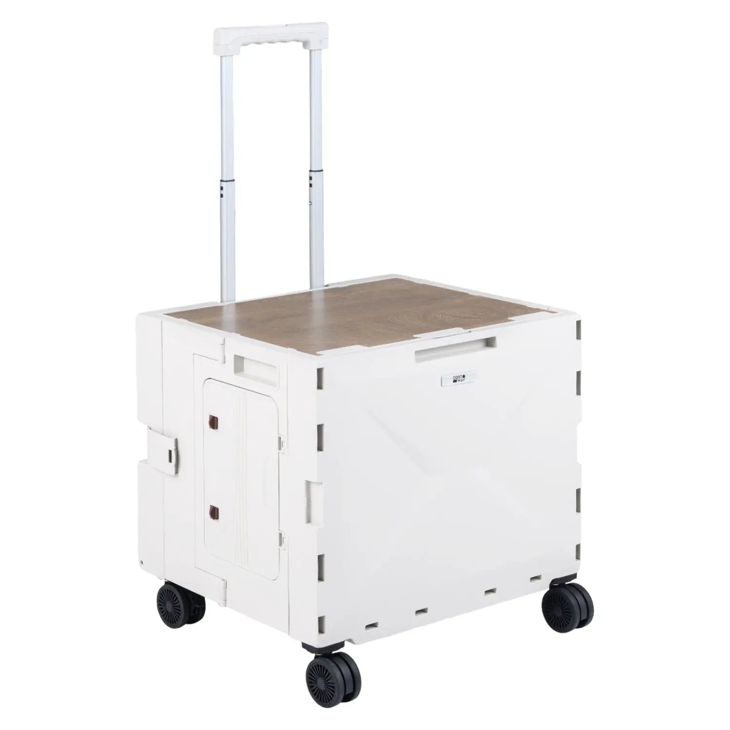 Foldable Utility Cart on 4 Rotate Wheels with Cup Holder by DirectDeals
