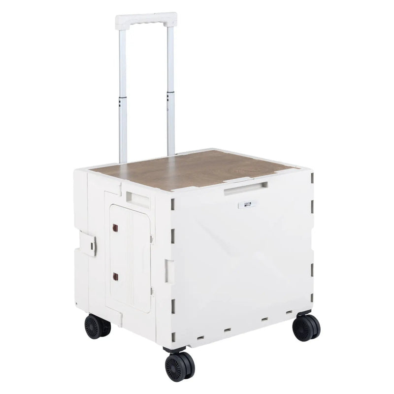 Foldable Utility Cart on 4 Rotate Wheels with Cup Holder by DirectDeals