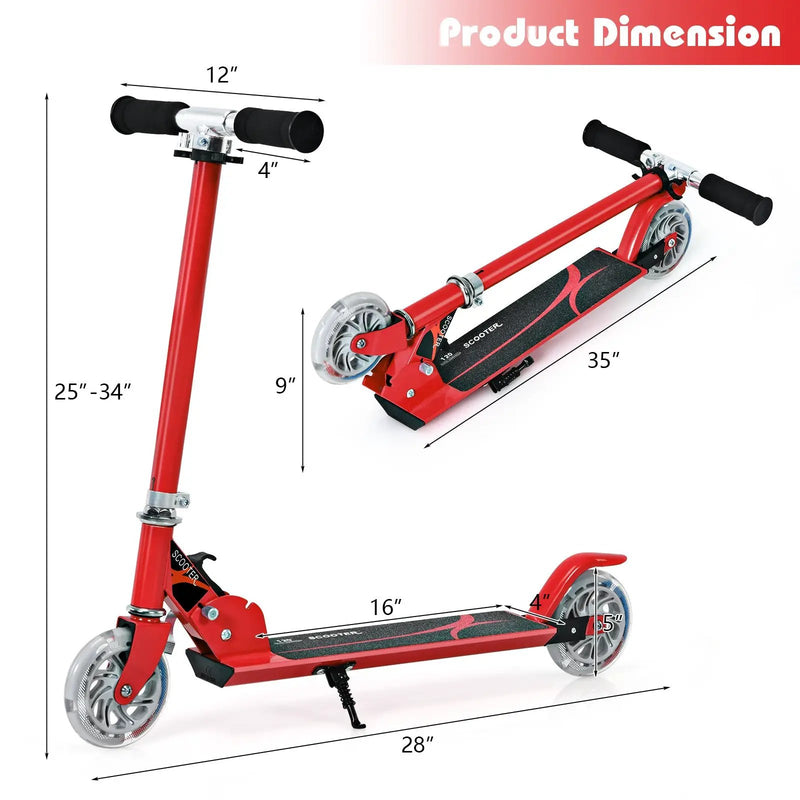 Folding Aluminum Kids Kick Scooter with LED Lights by DirectDeals