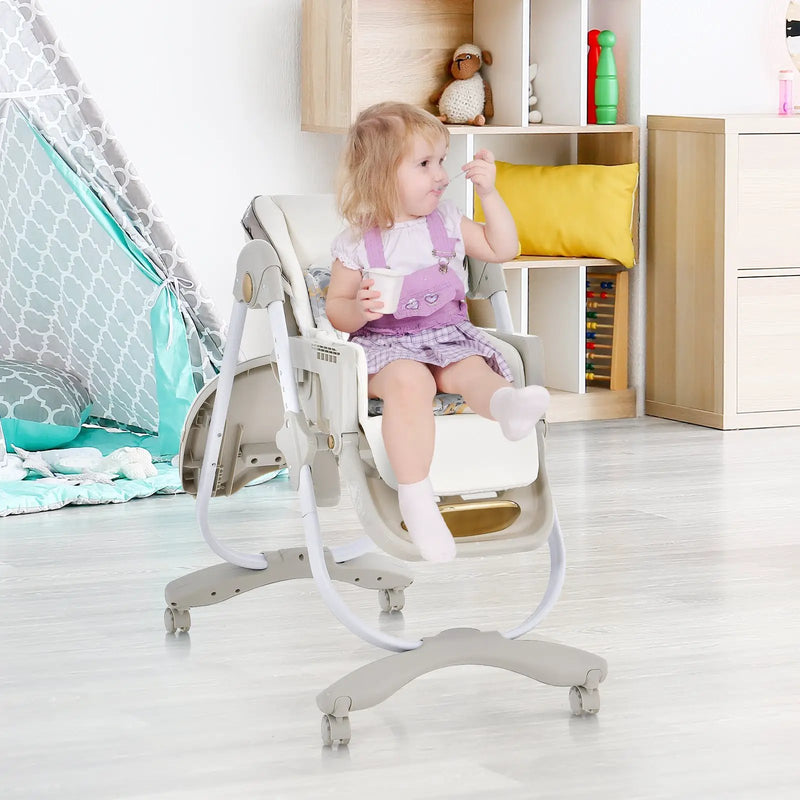 Folding Baby Dining High Chair with Adjustable Height and Recline by DirectDeals