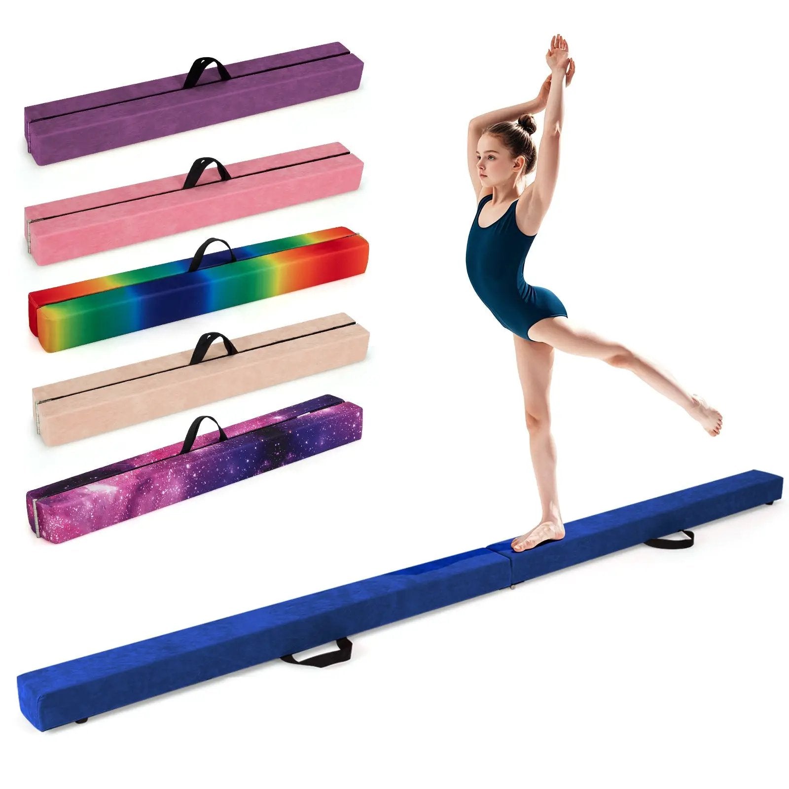 Folding Balance Beam with Solid Wood Base and Anti-slip Bottom by DirectDeals