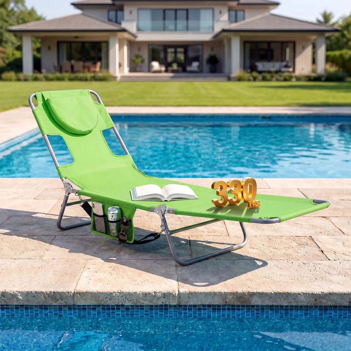 Folding Beach Lounge Chair with Adjustable Backrest for Lawn, photo 26 of 50