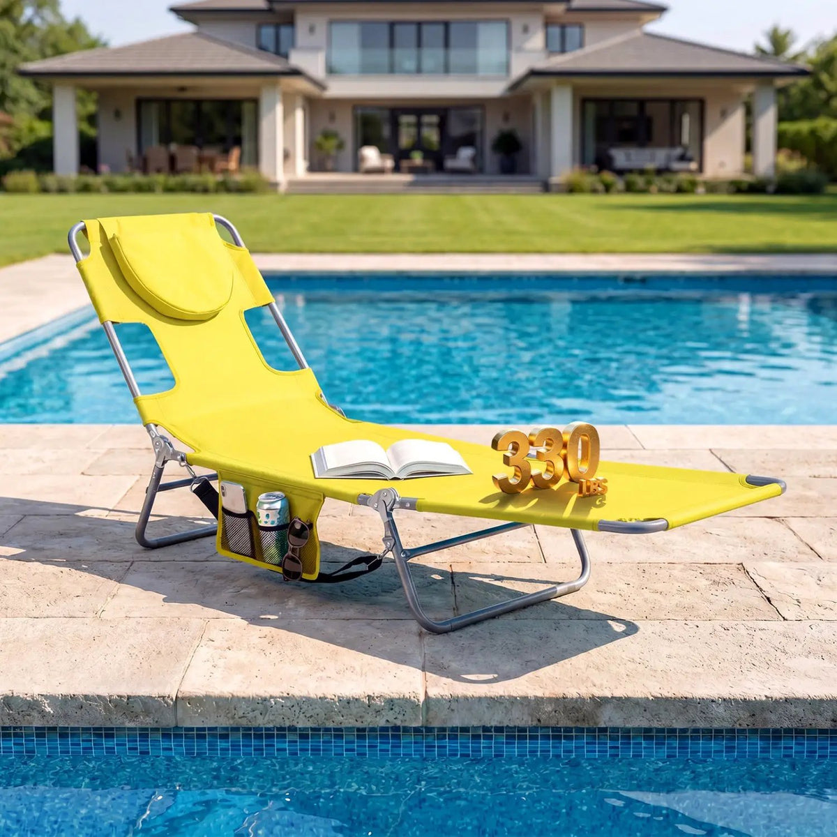 Folding Beach Lounge Chair with Adjustable Backrest for Lawn, photo 40 of 50