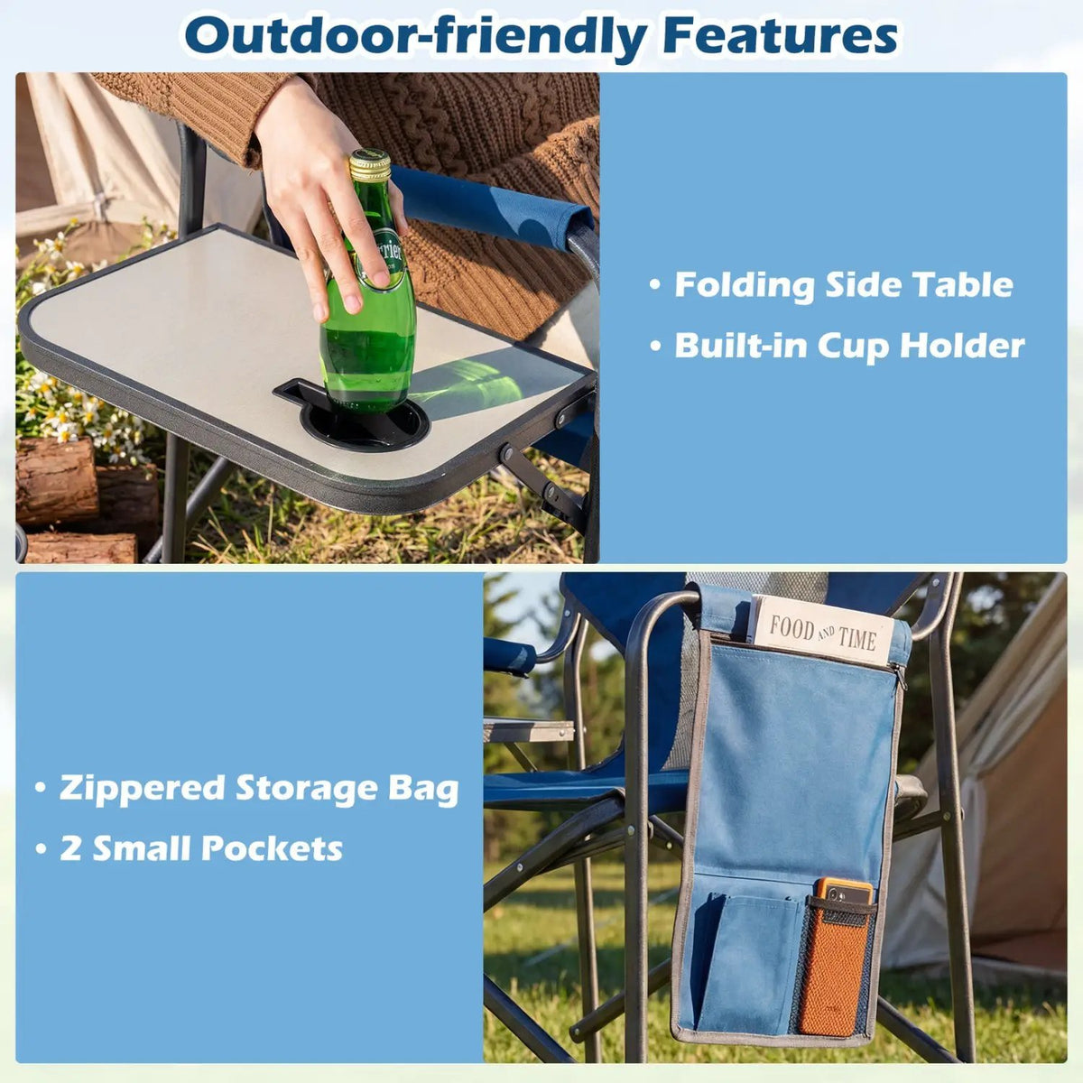 Folding Camping Chair with Cup Holder and Storage Pocket, photo 7 of 16