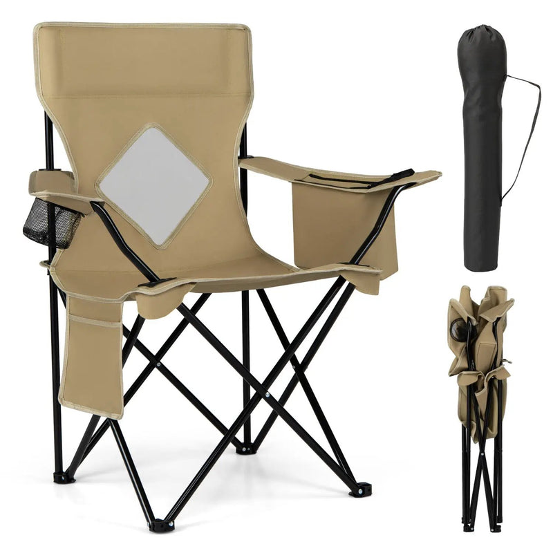 Folding Camping Chair with Mesh Back and Carrying Bag by DirectDeals