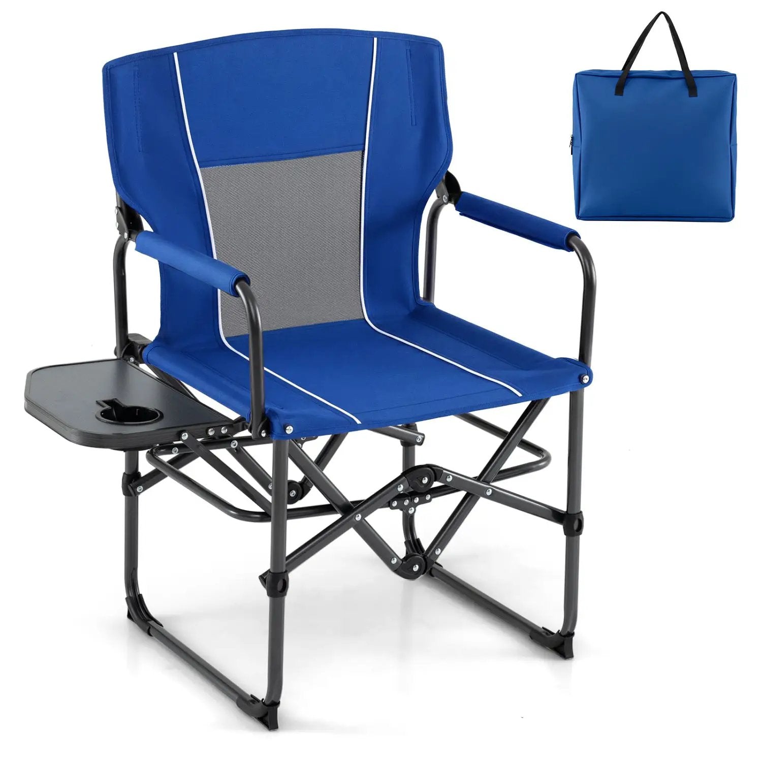Folding Camping Chair with Side Table and Cup Holder by DirectDeals