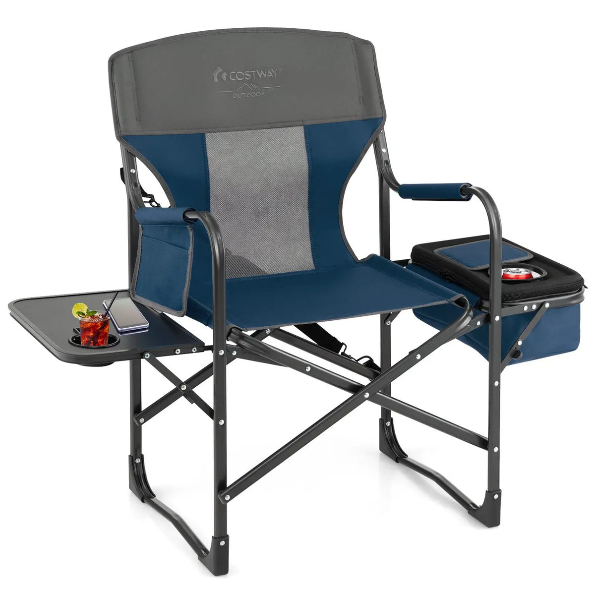 Folding Camping Directors Chair with Cooler Bag and Side Table, photo 4 of 8