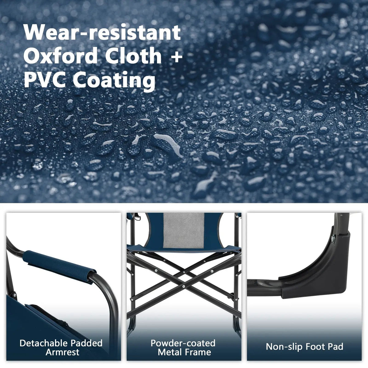 Folding Camping Directors Chair with Cooler Bag and Side Table, photo 6 of 8