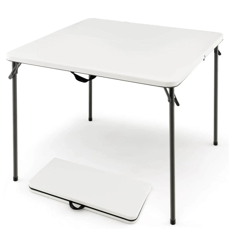 Folding Camping Table with All-Weather HDPE Tabletop and Rustproof Steel Frame by DirectDeals