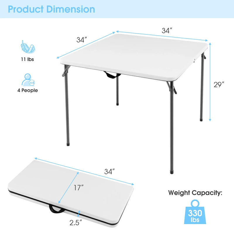 Folding Camping Table with All-Weather HDPE Tabletop and Rustproof Steel Frame by DirectDeals