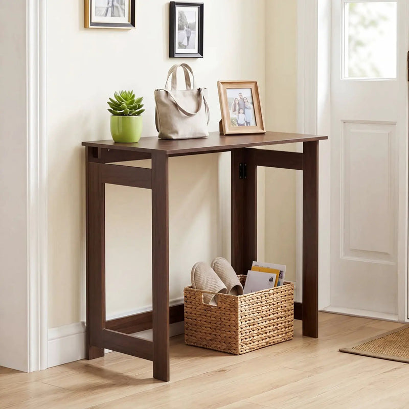 Folding Console Table with Space-Saving Design by DirectDeals