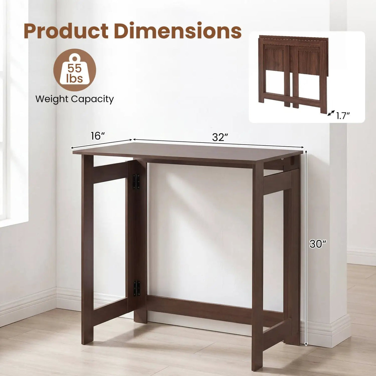 Folding Console Table with Space-Saving Design, photo 5 of 16