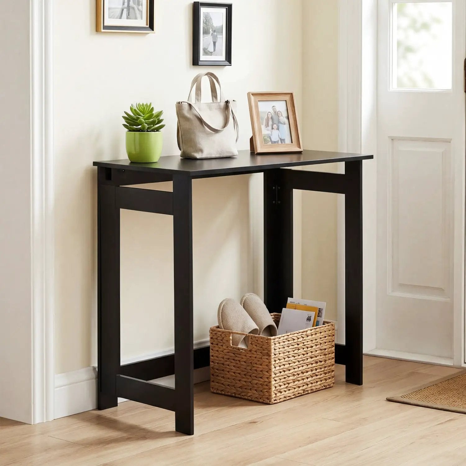 Folding Console Table with Space-Saving Design by DirectDeals