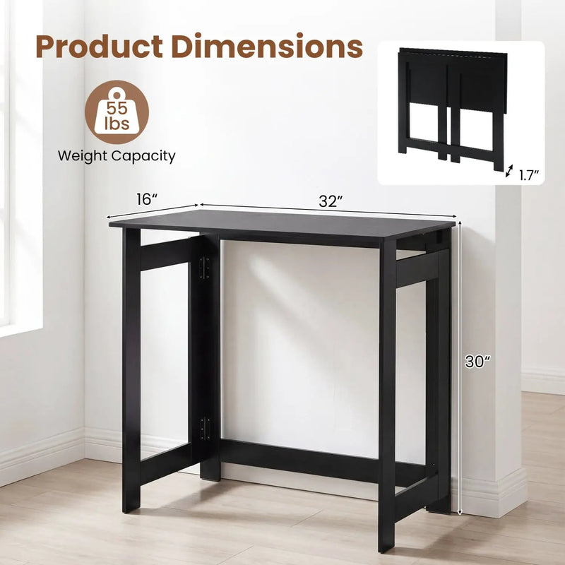 Folding Console Table with Space-Saving Design by DirectDeals