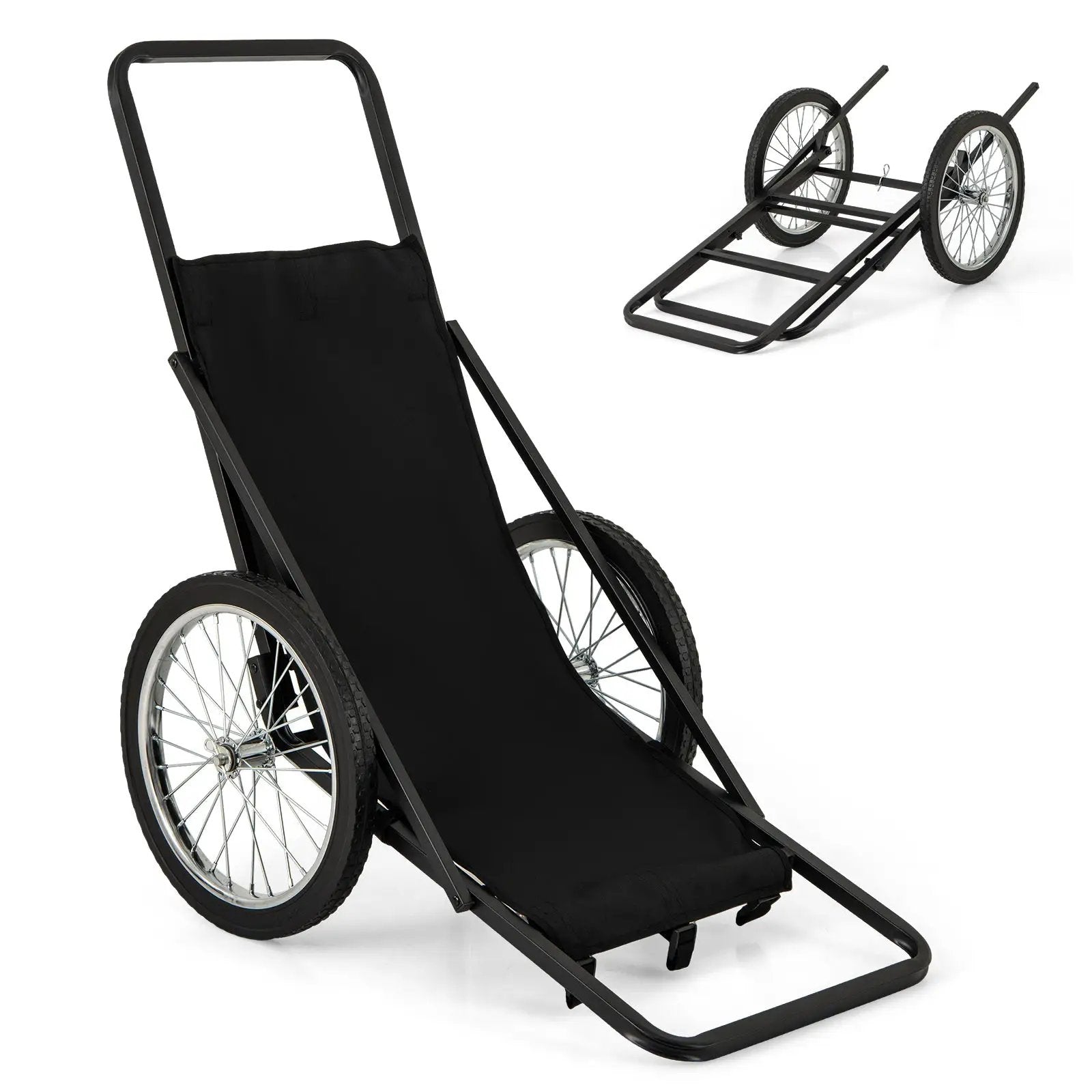 550 LBS Folding Deer Game Cart with Polyester Liner for Hunting by DirectDeals