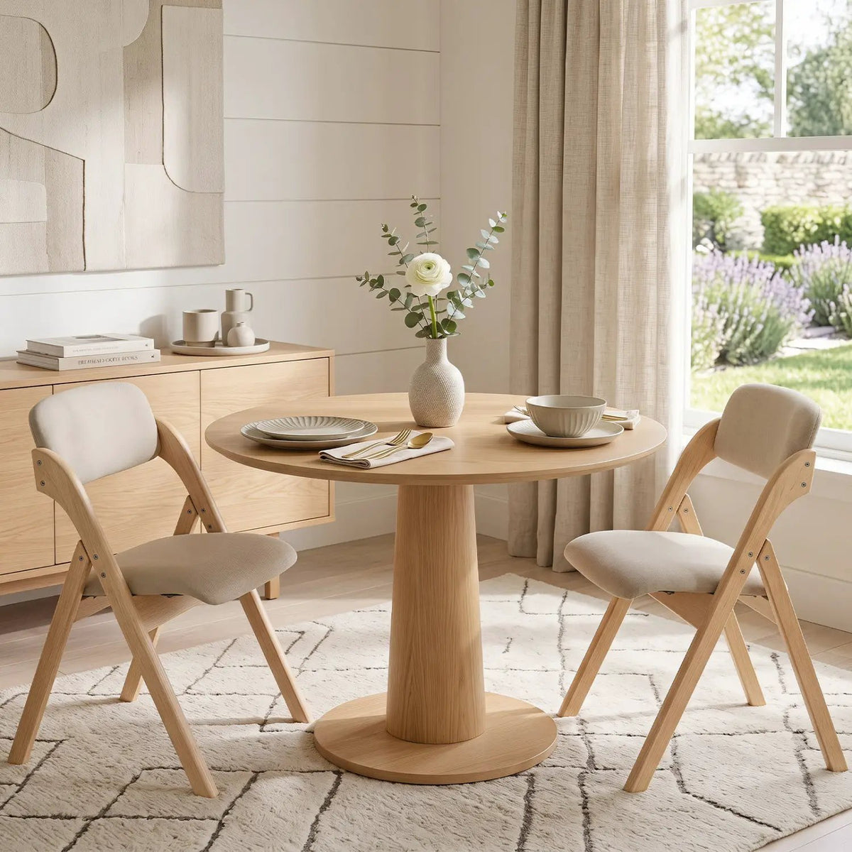 Folding Dining Chairs Set of 2 with Cushioned Seats, photo 2 of 15