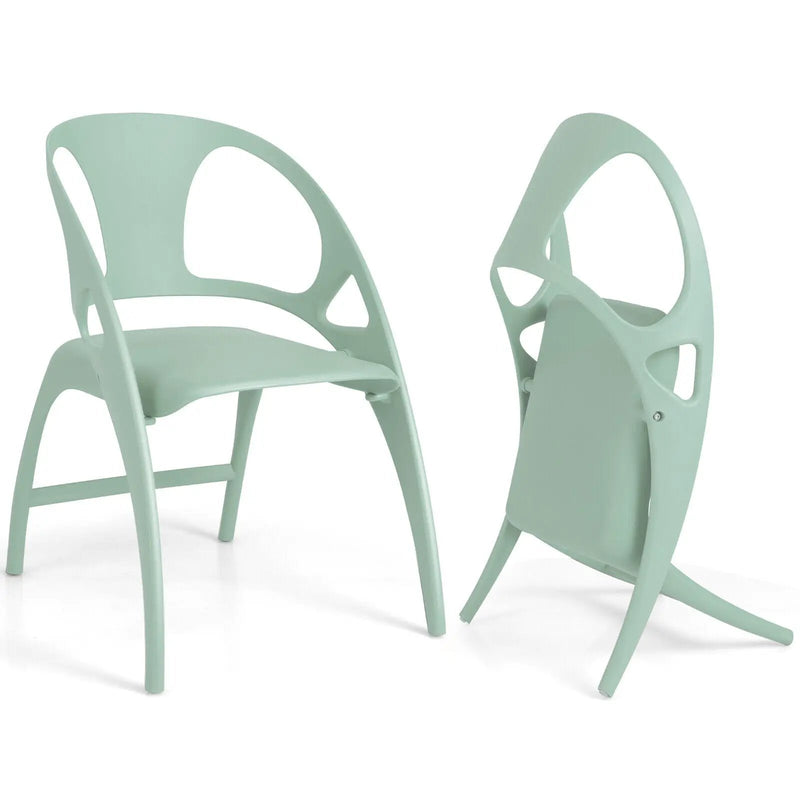 Folding Dining Chairs Set of 2 with Armrest and High Backrest by DirectDeals