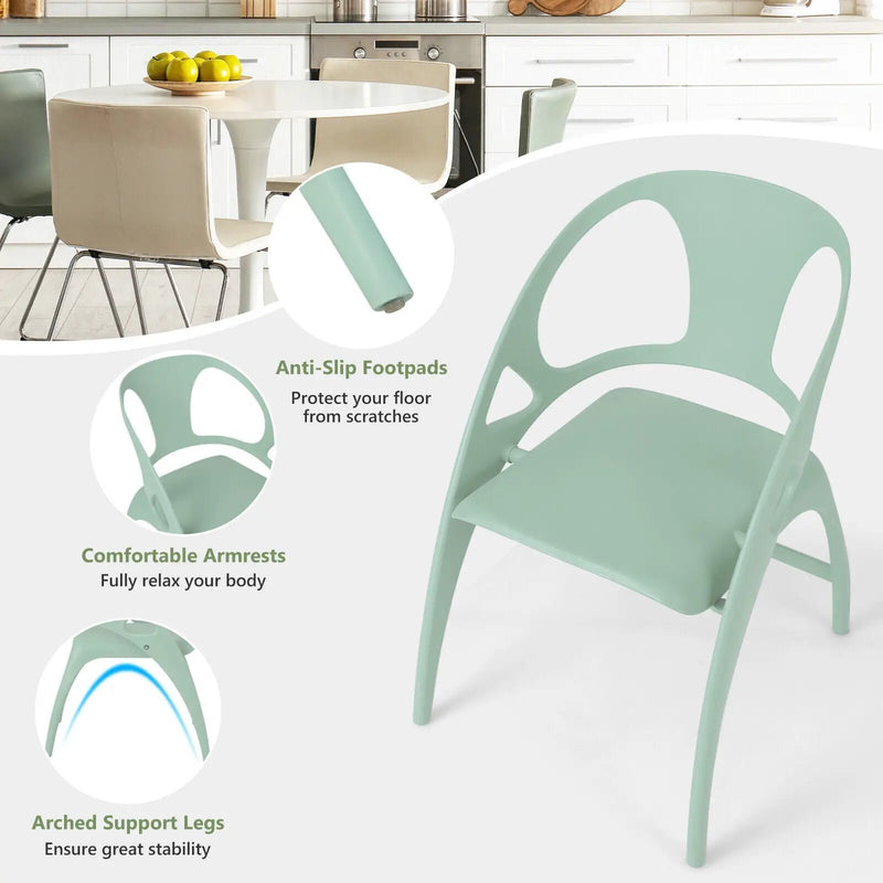 Folding Dining Chairs Set of 2 with Armrest and High Backrest by DirectDeals