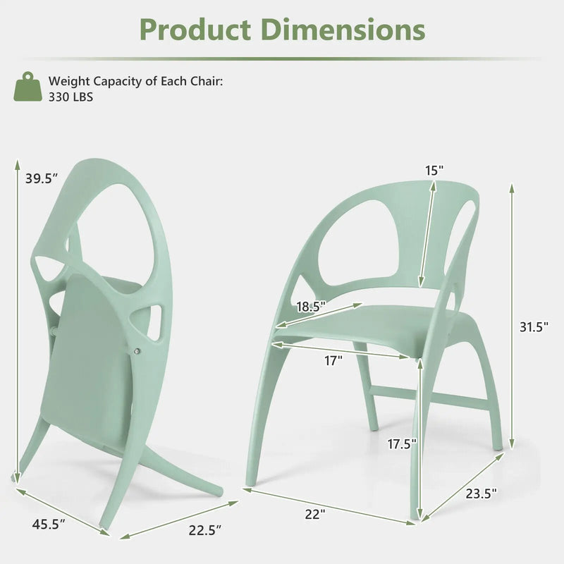 Folding Dining Chairs Set of 2 with Armrest and High Backrest by DirectDeals