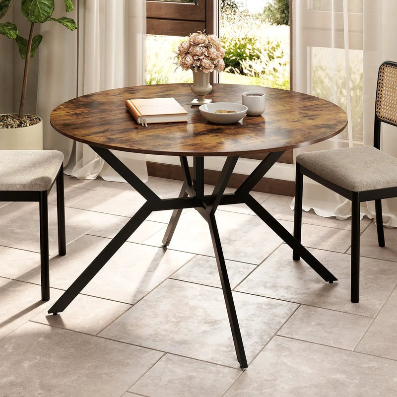 Folding Dining Table 47 Inch Extendable Round Kitchen Table with Drop Leaves by DirectDeals