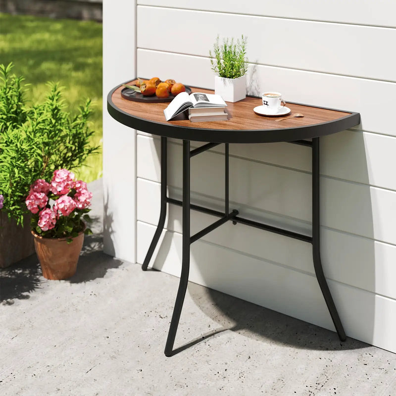 Half-Round Folding Event Table with Metal Frame by DirectDeals