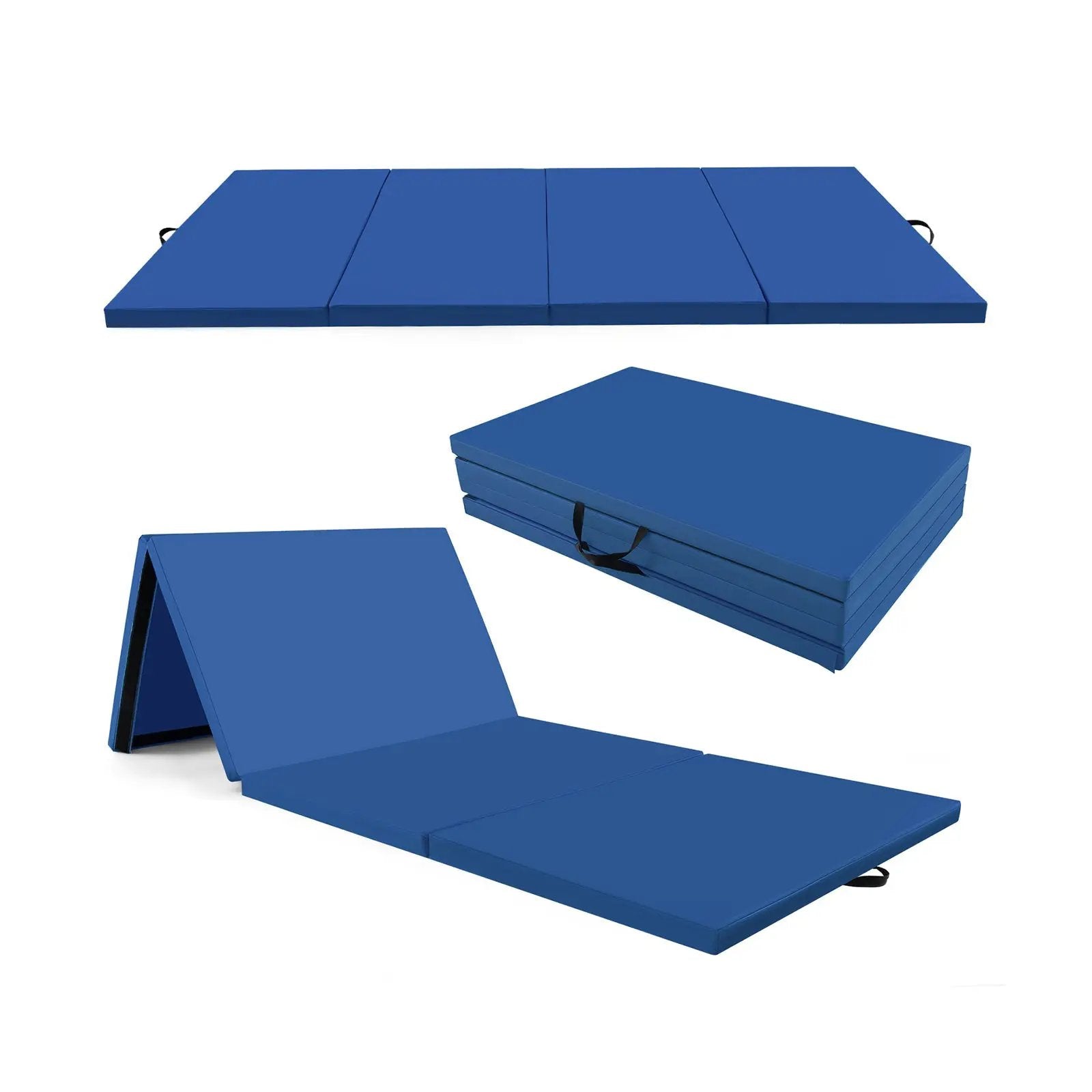 4-Panel PU Leather Folding Exercise Mat with Carrying Handles by DirectDeals