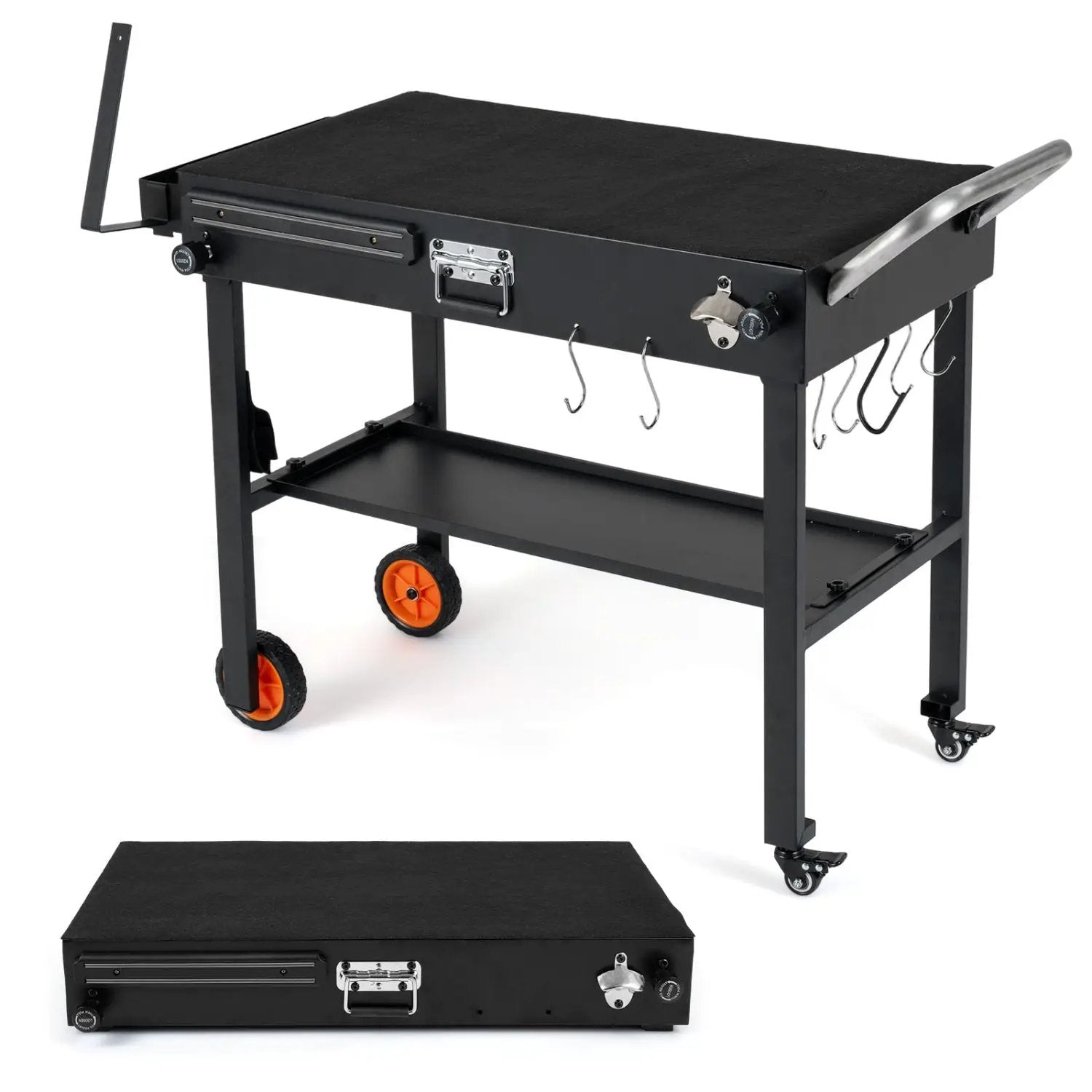 Folding Grill Cart for 17" and 22" Griddles with Heat Mat by DirectDeals