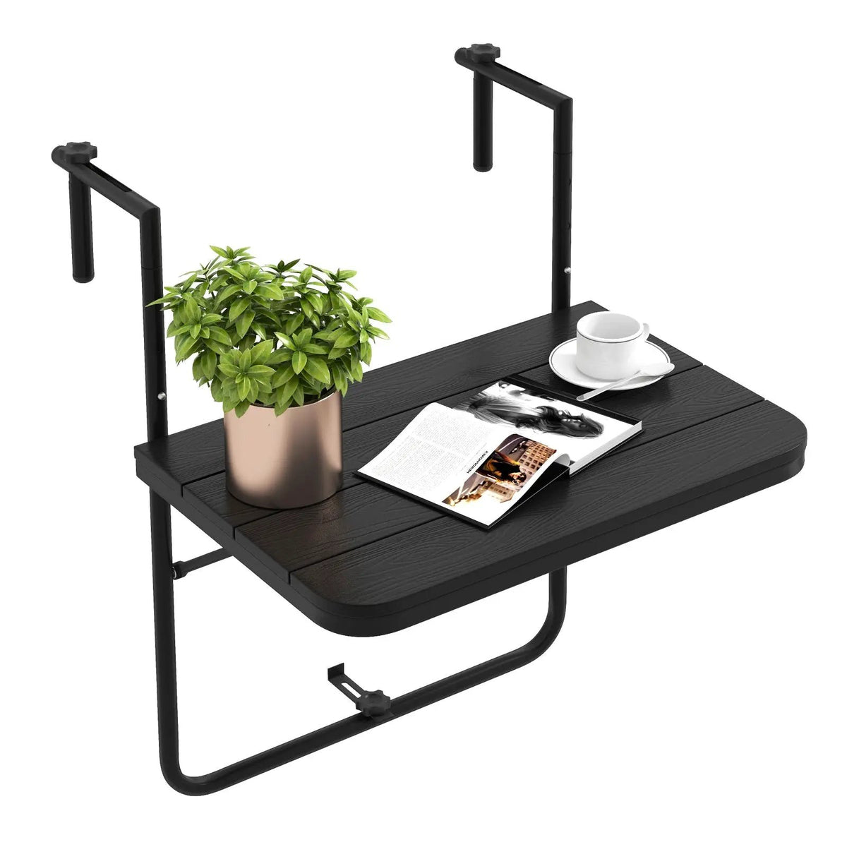 Folding Hanging Table with 3-Level Adjustable Height for Patio Balcony, photo 3 of 7